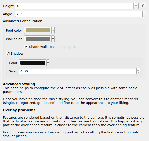Qgs25DRendererWidget showing default Qgs25DRenderer state