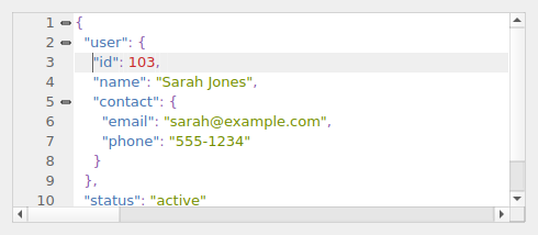 QgsCodeEditorJson containing sample JSON