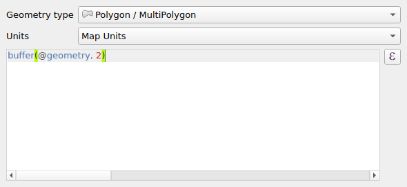 QgsGeometryGeneratorSymbolLayerWidget in a default state