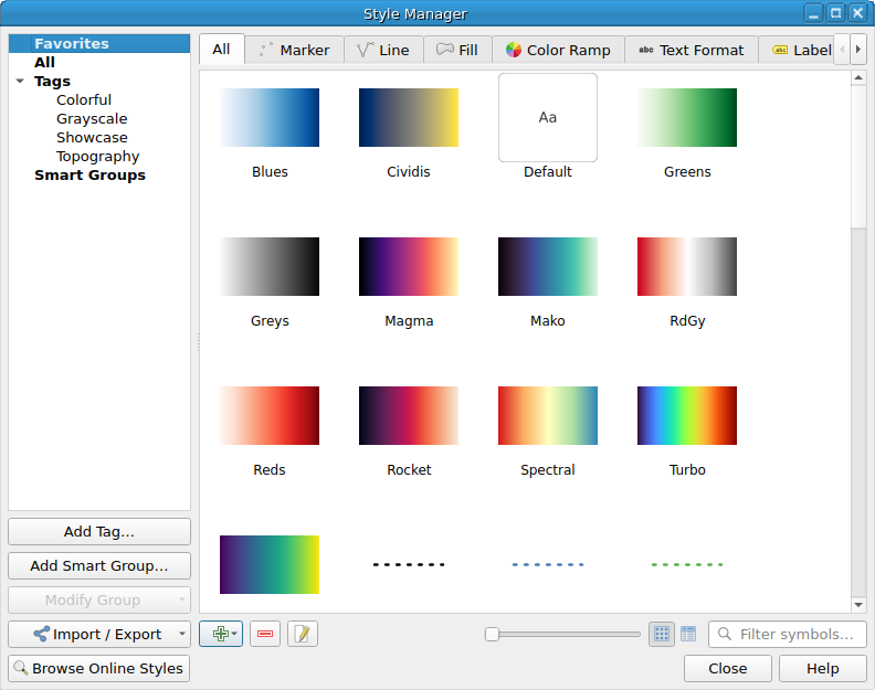 QgsStyleManagerDialog
